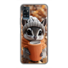 Печатный чехол «Зверята с кофе» для ZTE Blade A71