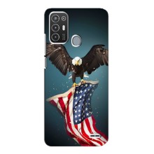 Чехол Флаг USA для ZTE Blade A72 (Орел и флаг)