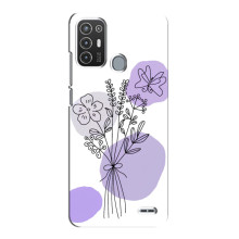 Силконовий чохол з принтом в квітах на ZTE Blade A72 – Фіолетовий букет