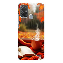 Чохол з унікальним дизайном 'Осінь з кавою' для ZTE Blade A72 – Кава і дощ