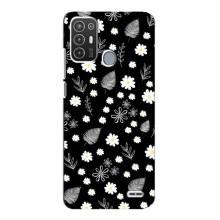 Чехлы с тематикой "ЦВЕТЫ" на ZTE Blade A72 (цветение на чорном)