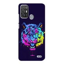 Силиконовый бампер с картинкой животных для ZTE Blade A72 (Тигр-Арт)