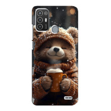 Печатный чехол «Зверята с кофе» для ZTE Blade A72 – Мишка с кофе