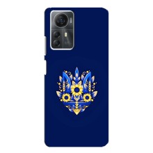 Чехол с украинским гербом на ZTE Blade A72s – Цветочный герб