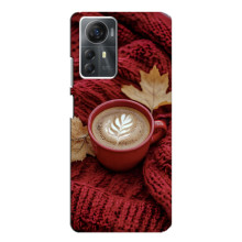 Чехол с уникальным дизайном «Осень с кофе» для ZTE Blade A72s – Кофе на пледе