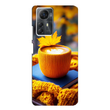 Чехол с уникальным дизайном «Осень с кофе» для ZTE Blade A72s – Кофе с жёлтым