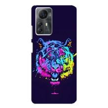 Силиконовый бампер с картинкой животных для ZTE Blade A72s (Тигр-Арт)