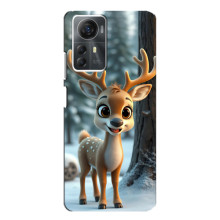 Яскравий чохол для ZTE Blade A72s з Зимові Оленята – Оленятко в лісі