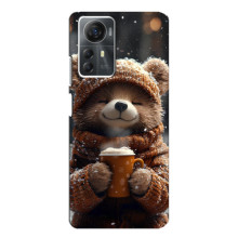 Печатный чехол «Зверята с кофе» для ZTE Blade A72s – Мишка с кофе