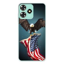 Чехол Флаг USA для ZTE Blade A73 (Орел и флаг)