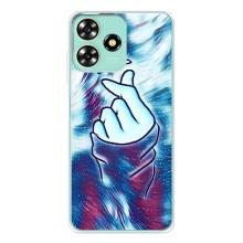 Чехол с принтом для ZTE Blade A73 (AlphaPrint - Знак сердечка)