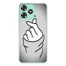 Чехол с принтом для ZTE Blade A73 (AlphaPrint - Знак сердечка)