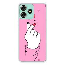 Чехол с принтом для ZTE Blade A73 (AlphaPrint - Знак сердечка)