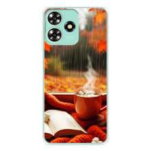 Чохол з унікальним дизайном 'Осінь з кавою' для ZTE Blade A73 – Кава і дощ