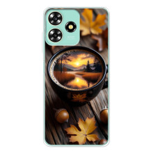 Чохол з унікальним дизайном 'Осінь з кавою' для ZTE Blade A73 – Темна кава