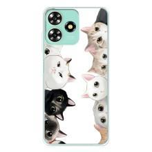 Силиконовый чехол с котиком для ZTE Blade A73 (Коты)