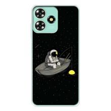 Силиконовый Чехол с принтом "Космонавты" на ZTE Blade A73 – Космонавт на рыбалке