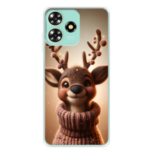 Яскравий чохол для ZTE Blade A73 з Зимові Оленята – Олень в светрі