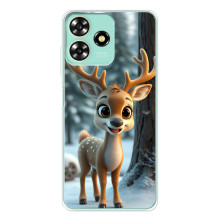 Яскравий чохол для ZTE Blade A73 з Зимові Оленята – Оленятко в лісі