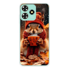 Друкований чохол 'Звірята з кавою' для ZTE Blade A73 – Білка з кавою