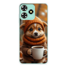 Друкований чохол 'Звірята з кавою' для ZTE Blade A73 – Песик з кавою