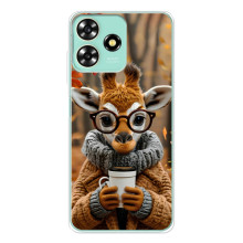 Друкований чохол 'Звірята з кавою' для ZTE Blade A73 – Жираф з кавою