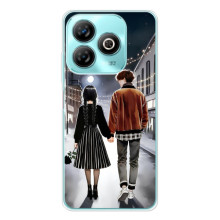 Чехол с дизайном Венздей 2 на ZTE Blade A75 (Уэнсдей и Тайлер)