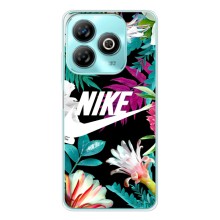 Силиконовый Чехол на ZTE Blade A75 с картинкой Nike (Цветочный Nike)