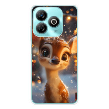 Яскравий чохол для ZTE Blade A75 з Зимові Оленята – Оленятко серед герлянд