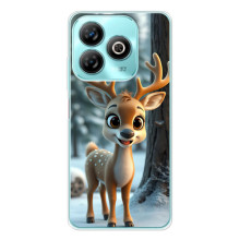 Яскравий чохол для ZTE Blade A75 з Зимові Оленята – Оленятко в лісі