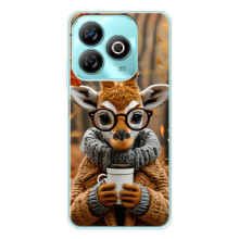 Друкований чохол 'Звірята з кавою' для ZTE Blade A75 – Жираф з кавою
