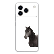 Чехлы с Лошадью дляZTE Blade A76 (VPrint) (Черный Конь)
