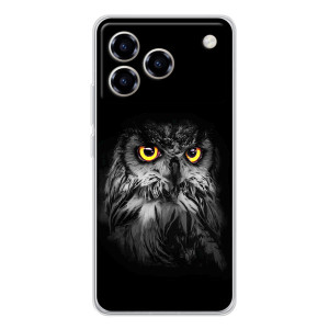 Чехлы с принтом СОВЫ для ZTE Blade A76 – Сова на чёрном