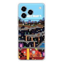 Чехол Майнкрафт на ZTE Blade A76 (AlphaPrint) Minecraft (фон Minecraft)