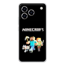 Чехол Майнкрафт на ZTE Blade A76 (AlphaPrint) Minecraft (герои Minecraft)