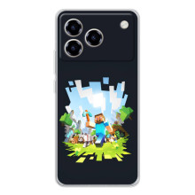 Чехол Майнкрафт на ZTE Blade A76 (AlphaPrint) Minecraft (персонажи Minecraft)