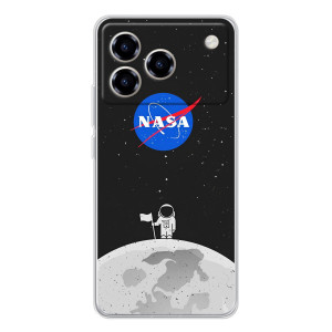 Силиконовый бампер с принтом "Наса" на ZTE Blade A76 – Космонавт NASA