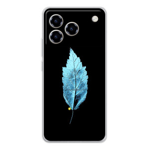 Чехол с картинками на черном фоне для ZTE Blade A76 – Листочек