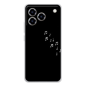 Чехол с картинками на черном фоне для ZTE Blade A76 – Ноты