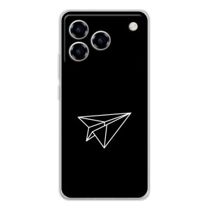 Чехол с картинками на черном фоне для ZTE Blade A76 – Самолетик