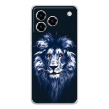 Чехол с картинкой на ZTE Blade A76 – Лев - синий