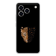 Чохол з леопардовим принтом на ZTE Blade A76 (Леопард на чорному)
