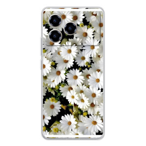 Чехол с ромашками на ZTE Blade A76 – Рамка в ромашках