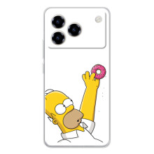 Чехол с Симпсонами для ZTE Blade A76 (VPrint) (Гомер с пончиком)