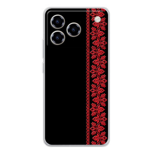Силиконовый Чехол на ZTE Blade A76 с картинкой Вышиванки – Вышиванка на черном