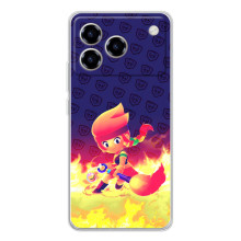 Чохол (ТПУ) з Героями Бравл Старс на ZTE Blade A76 (Пенні у вогні)