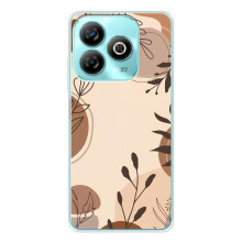 Чехол с цветочным принтом на Блейд А76 – Коричневые цветы