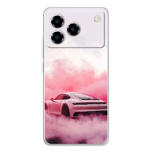 Чехол с авто Порше для ZTE Blade A76 – Розовый Порше