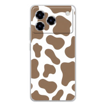 Чехол с принтом коровы на Блейд А76 – Коричневый принт