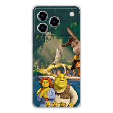 Печатный чехол с принтом Шрек для ZTE Blade A76 – Шрек и Фиона